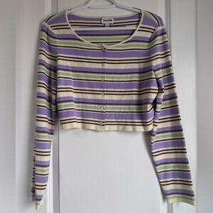 Sundeh or Sunday Best Cropped Stripped Cardigan
